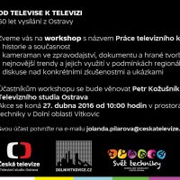 Přijďte si rozšířit obzory v oblasti práce televizního kameramana. Česká televize pro studenty připravila workshopy s profesionály! 