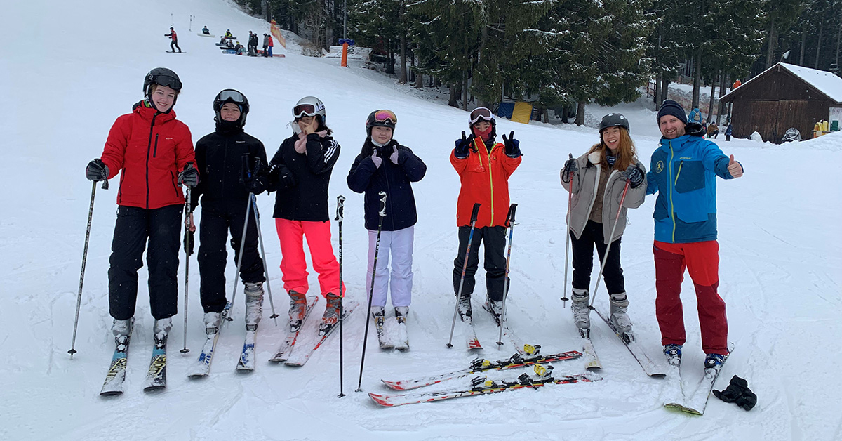 Historically first skiing and snowboarding course with UO’s exchange students