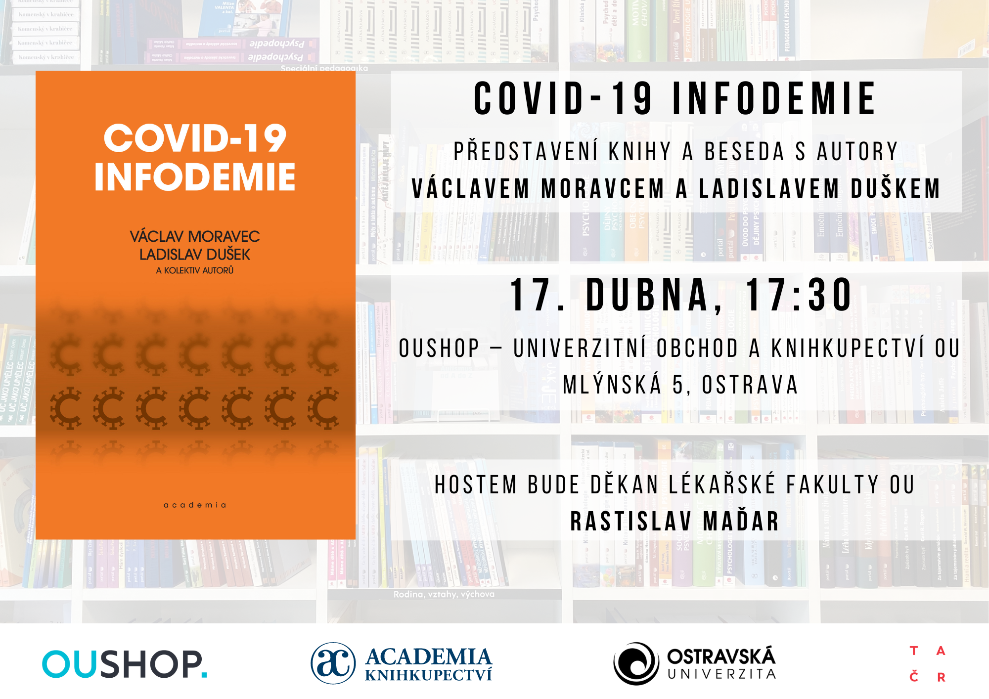 Fenomén infodemie? Přijďte na besedu a&nbsp;představení knihy Václava Moravce a&nbsp;Ladislava Duška